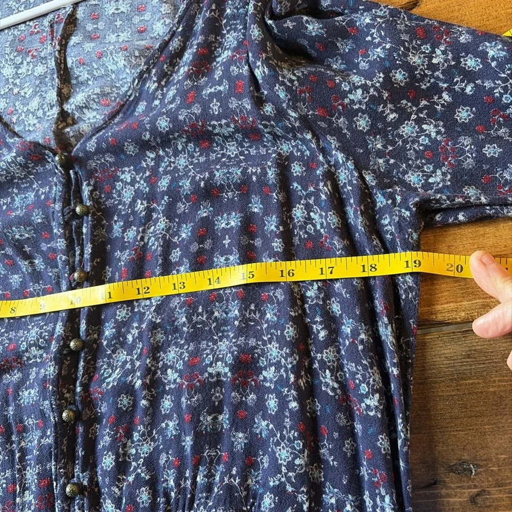 Bohemian Floral One Piece Romper 100% Rayon Flowy Festival Wear Size L